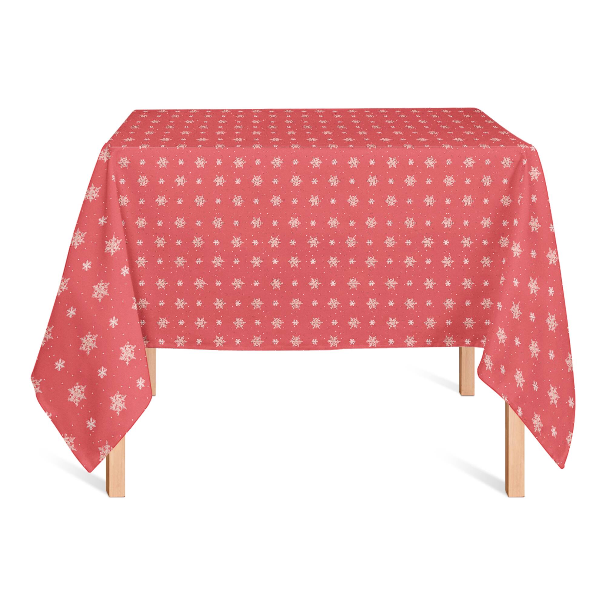 58" Red Snowflake Pattern Tablecloth